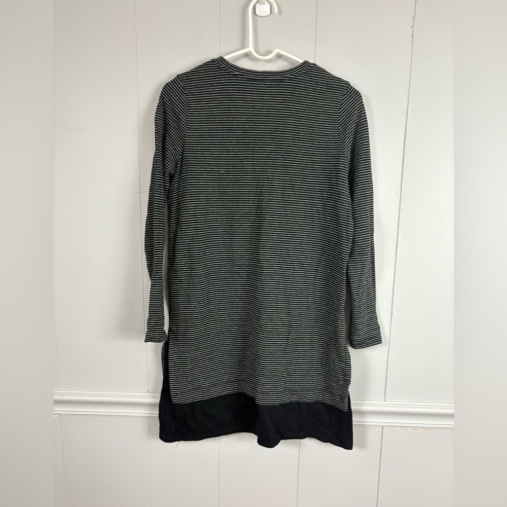 J. Jill Black White Striped Long Sleeve Layered Shirt Dress Small Petite Fall - Picture 3 of 7